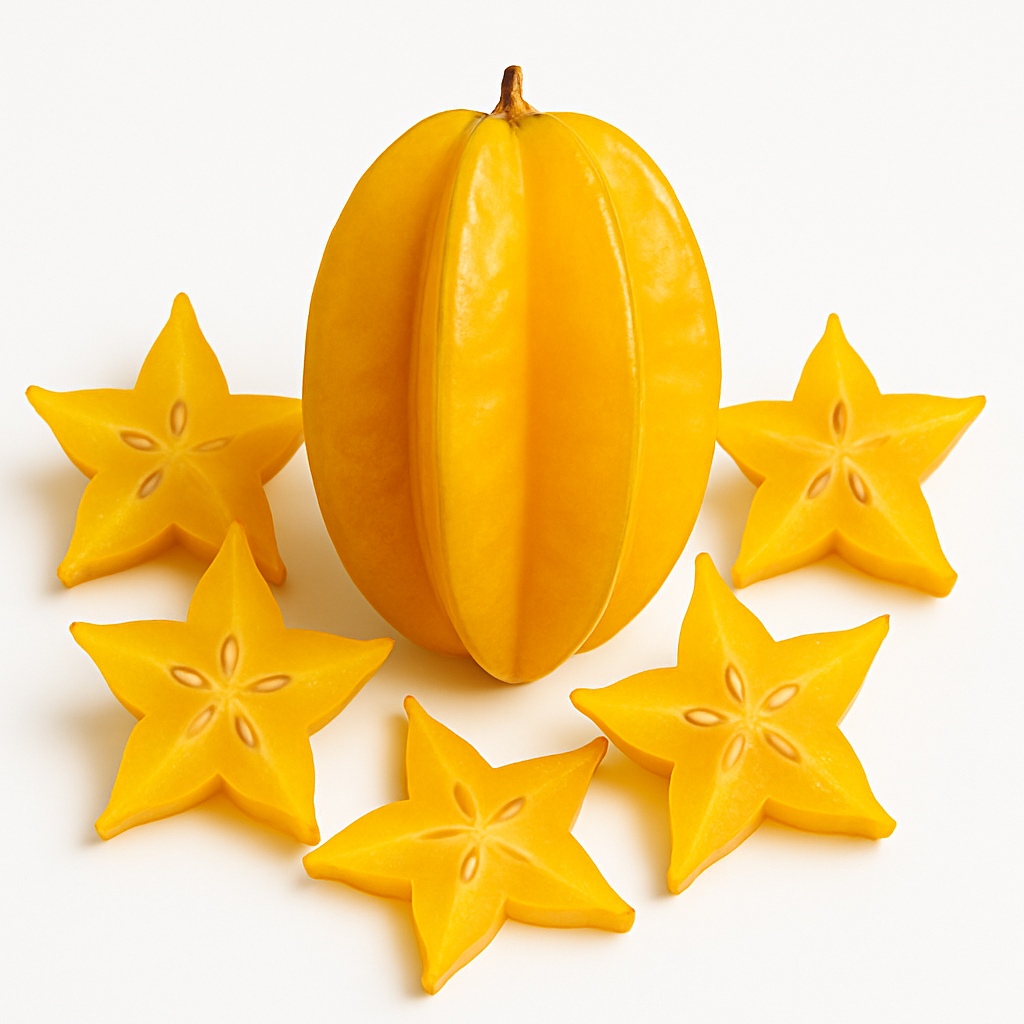 Carambolier ‘Lara’ (Averrhoa carambola) – caramboles jaunes en étoile, fruit tropical sucré-acidulé – Tropico-Québec