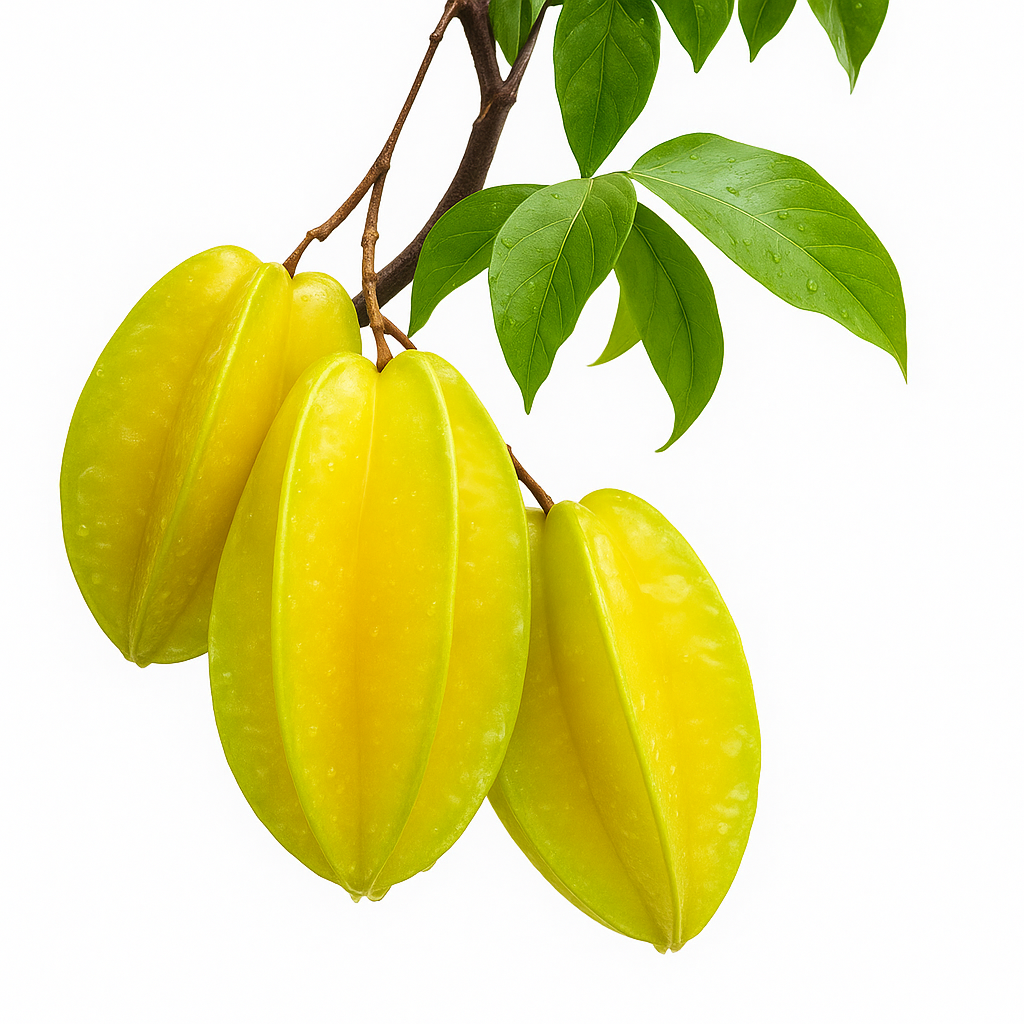 Carambolier ‘Golden Star’ – starfruit jaune doré, tranches en étoile, fruit décoratif et juteux – Tropico-Québec